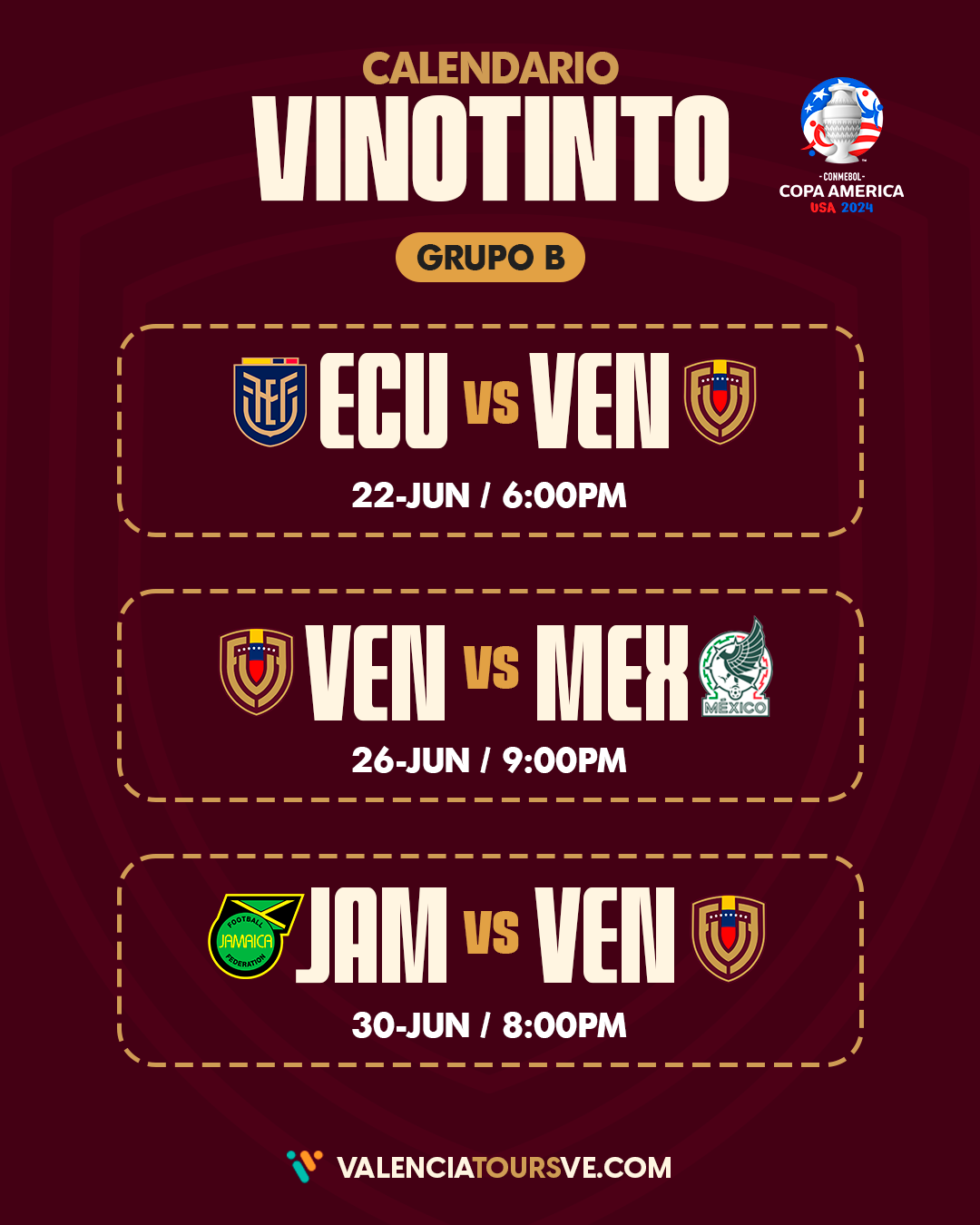 Calendario Vinotinto Venezuela Copa América 2024, dónde, cómo y cuándo ver los partidos online, televisión