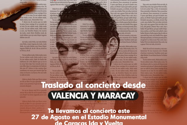 Traslado Tour al concierto de Marc Anthony desde Valencia y Maracay en Caracas Ida y Vuelta Entradas al Concierto