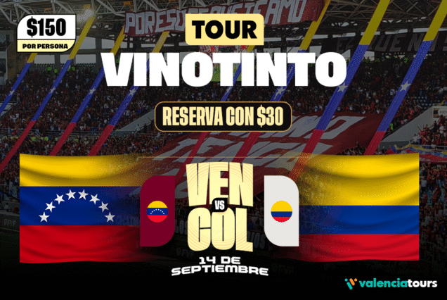 Venezuela vs Colombia en Maturín con Valencia Tours, Tour Vinotinto 14 de septiembre desde Valencia Maracay Caracas Entrada al Partido